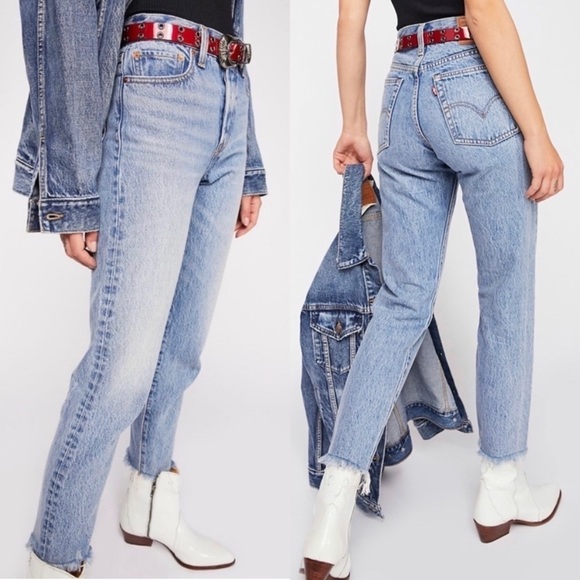 NWT Levi’s Wedgie Icon Fit High Rise Raw Light Wash Rigid Denim Jeans In Shut Up - Picture 1 of 13